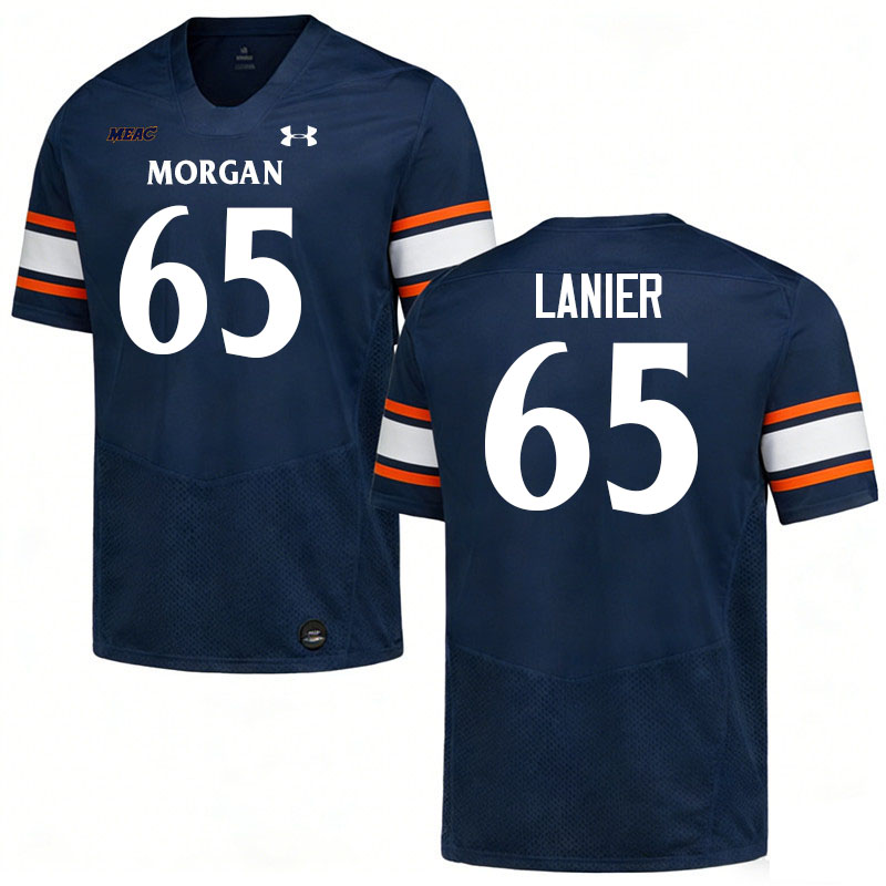 Morgan State Bears #65 Willie Lanier College Football Jerseys,Uniforms Stitched-Navy